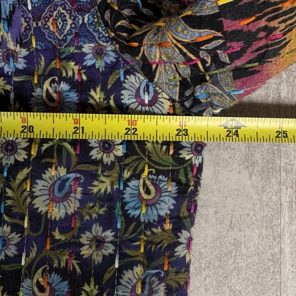 John Mark Women’s Patchwork Quilted Jacket | Boho Artisan Open Front Boutique L - Picture 9 of 15